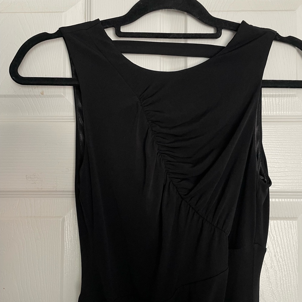 BCBGeneration Elegant Black Gathered Mini Dress F… - image 2